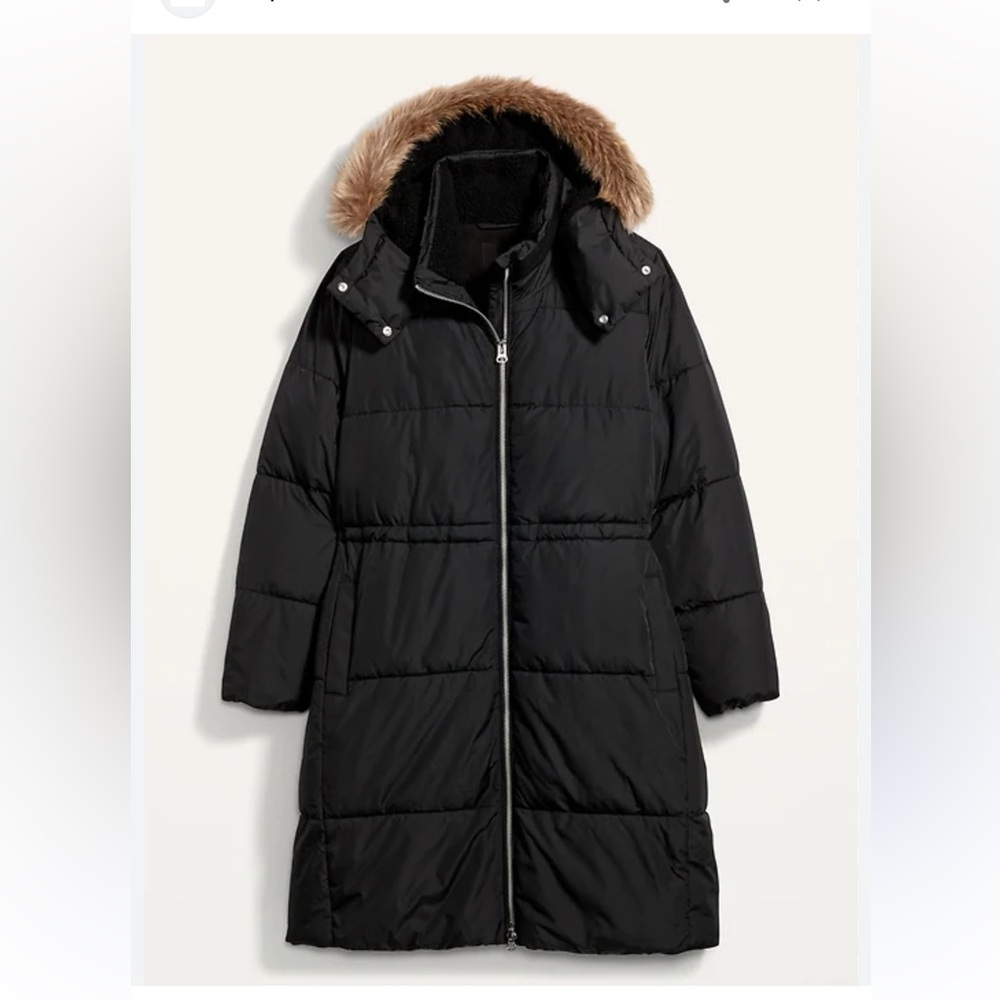 Frost-Free Hooded Plus-Size Long Puffer Jacket